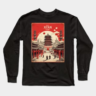 Xian China Vintage Poster Tourism Long Sleeve T-Shirt